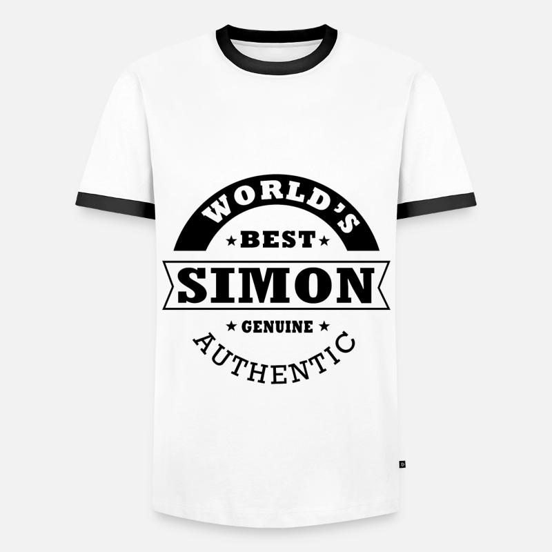 SIMON Tshirt personalized name Simon - Men's Ringer Shirt - white/black