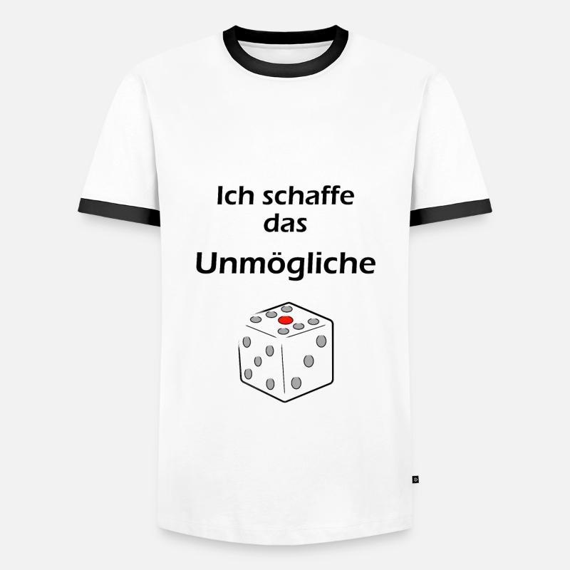 Ich schaffe das Unmögliche - Männer Kontrast-T-Shirt - Weiß/Schwarz