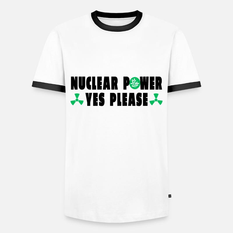 Atomkraft Ja bitte - Männer Kontrast-T-Shirt - Weiß/Schwarz