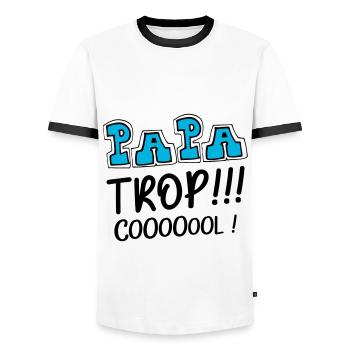 Papa trop cool ! message d'amour à son papa ! - T-shirt contrasté Homme - blanc/noir - Devant - AI Model Female 172 light (172cm) & AI Model Male 178 dark (178cm)