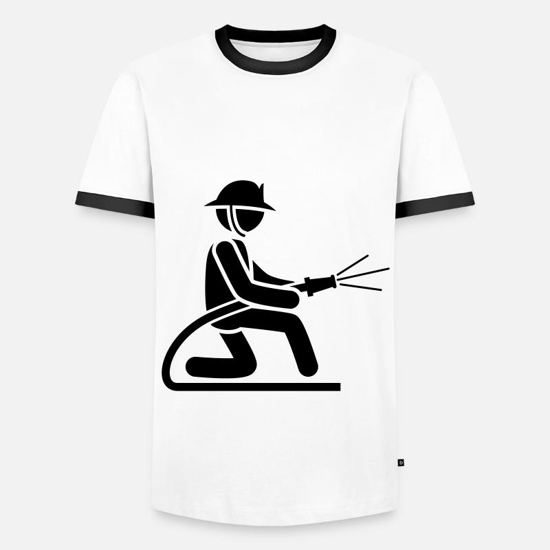 firefighter firefighter icon - Men's Ringer Shirt - white/black
