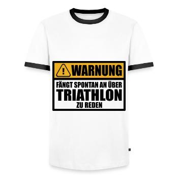 Triathlon Triathlet Lustige Sprüche Geschenkideen - Männer Kontrast-T-Shirt - Weiß/Schwarz - Vorne - AI Model Female 172 light (172cm) & AI Model Male 178 dark (178cm)