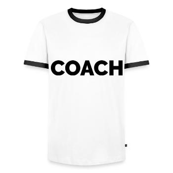 coach team sport training icon gym club logo - Men's Ringer Shirt - white/black - Front - AI Model Female 172 light (172cm) & AI Model Male 178 dark (178cm)