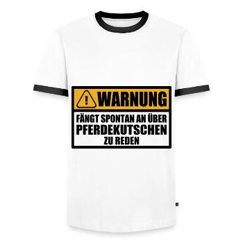Pferdekutsche Kutsche Kutscher Spruch Lustig Warnu - Männer Kontrast-T-Shirt - Weiß/Schwarz - Vorne - AI Model Female 172 light (172cm) & AI Model Male 178 dark (178cm)
