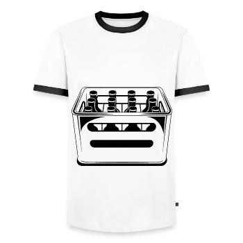 bierkiste bierflasche symbol kiste bier - Männer Kontrast-T-Shirt - Weiß/Schwarz - Vorne - AI Model Female 172 light (172cm) & AI Model Male 178 dark (178cm)