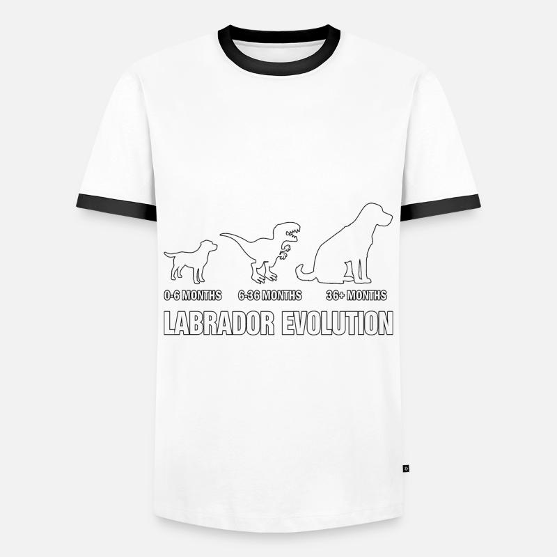 Évolution du Labrador - T-shirt contrasté Homme - blanc/noir