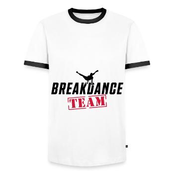 breakdance team - Men's Ringer Shirt - white/black - Front - AI Model Female 172 light (172cm) & AI Model Male 178 dark (178cm)