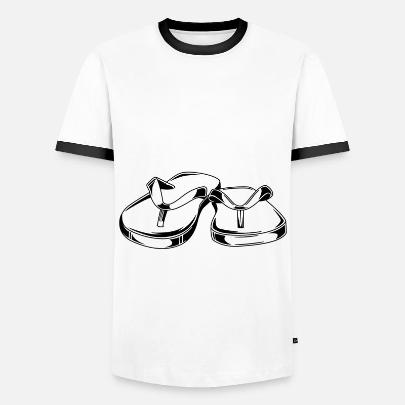 flip flops trail icon - Men's Ringer Shirt - white/black