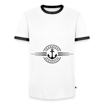 anker icon - Männer Kontrast-T-Shirt - Weiß/Schwarz - Vorne - AI Model Female 172 light (172cm) & AI Model Male 178 dark (178cm)