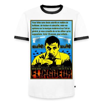 culte limited édition flingueur lino ventura - T-shirt contrasté Homme - blanc/noir - Devant - AI Model Female 172 light (172cm) & AI Model Male 178 dark (178cm)