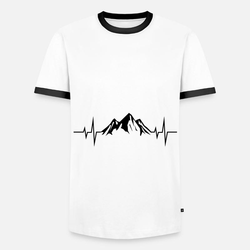 Mountains puls symbol frequency - Men's Ringer Shirt - white/black