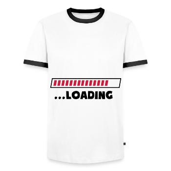 loading ladebalken - Männer Kontrast-T-Shirt - Weiß/Schwarz - Vorne - AI Model Female 172 light (172cm) & AI Model Male 178 dark (178cm)