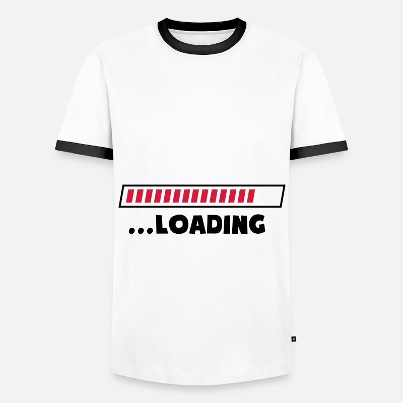 loading ladebalken - T-shirt contrasté Homme - blanc/noir