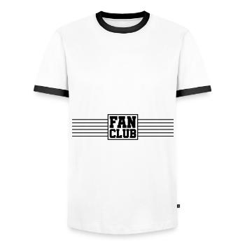 fan club - T-shirt contrasté Homme - blanc/noir - Devant - AI Model Female 172 light (172cm) & AI Model Male 178 dark (178cm)