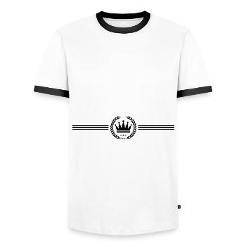 crown wreath line royal - Men's Ringer Shirt - white/black - Front - AI Model Female 172 light (172cm) & AI Model Male 178 dark (178cm)