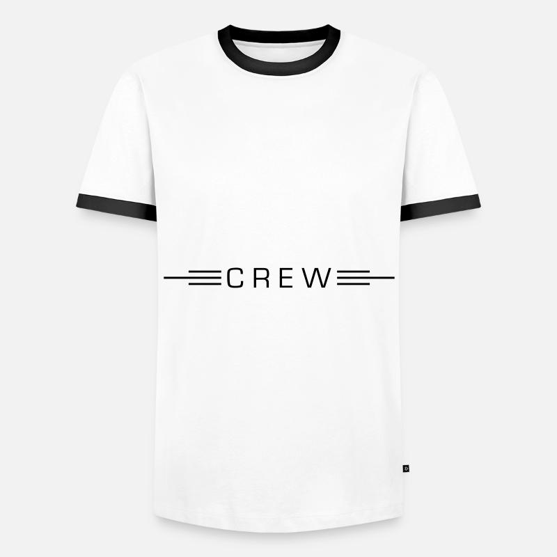crew stroke - Men's Ringer Shirt - white/black
