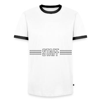 staff - T-shirt contrasté Homme - blanc/noir - Devant - AI Model Female 172 light (172cm) & AI Model Male 178 dark (178cm)