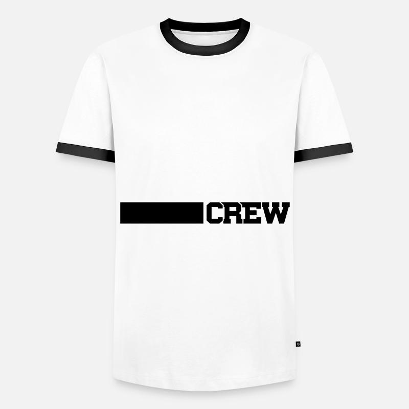 crew strich - Männer Kontrast-T-Shirt - Weiß/Schwarz