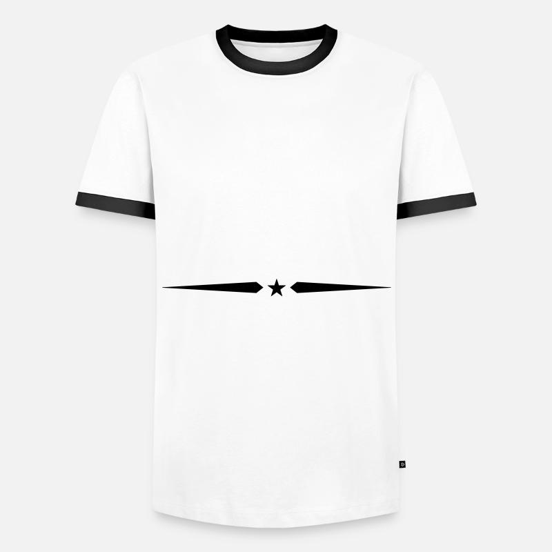 Star Line Element Stroke - Men's Ringer Shirt - white/black