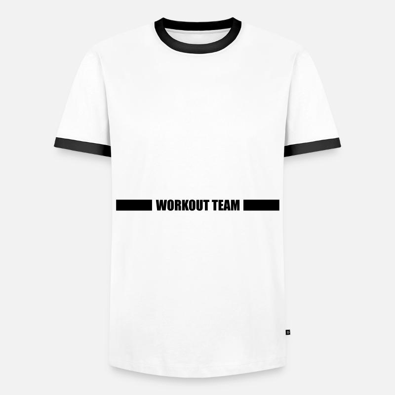 workout team line - Men's Ringer Shirt - white/black