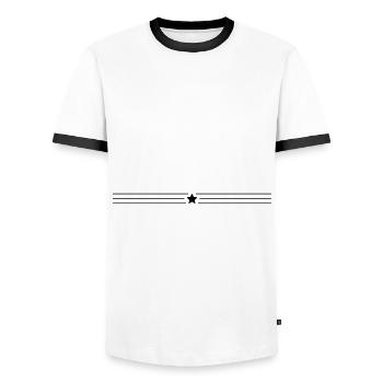 icône de la ligne étoile - T-shirt contrasté Homme - blanc/noir - Devant - AI Model Female 172 light (172cm) & AI Model Male 178 dark (178cm)