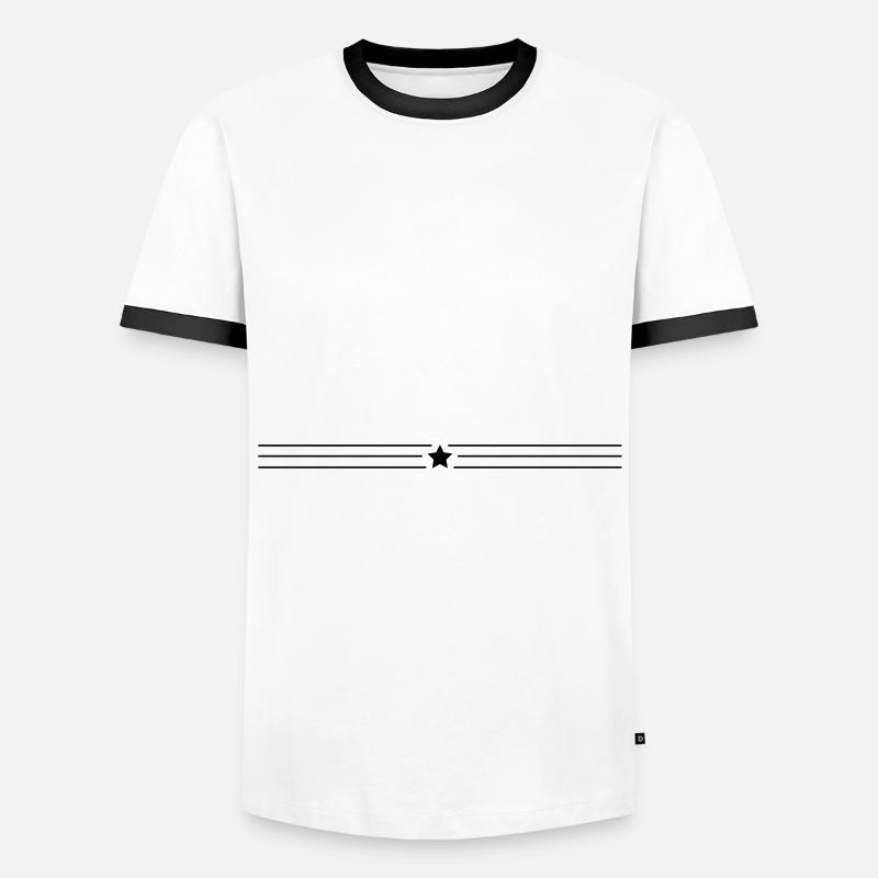 star line icon - Men's Ringer Shirt - white/black