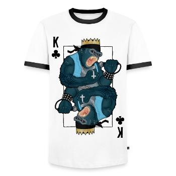 Rap King - T-shirt contrasté Homme - blanc/noir - Devant - AI Model Female 172 light (172cm) & AI Model Male 178 dark (178cm)