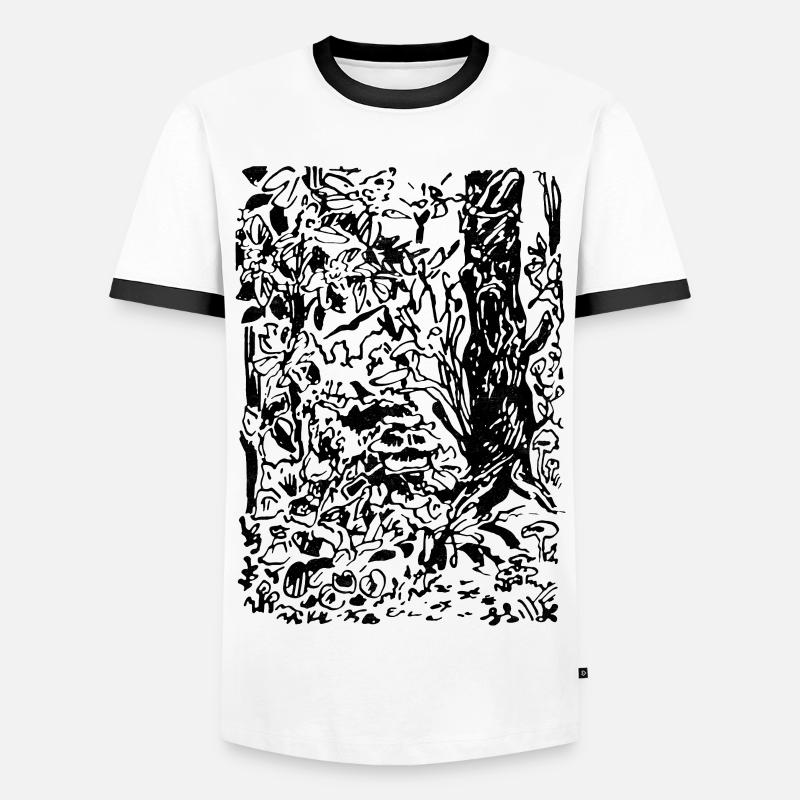 ENCHANTED FOREST - Men's Ringer Shirt - white/black
