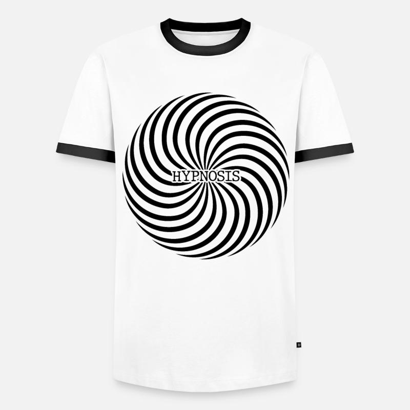 Hypnotize - Hypnosis - Optical Illusion - Self - Männer Kontrast-T-Shirt - Weiß/Schwarz