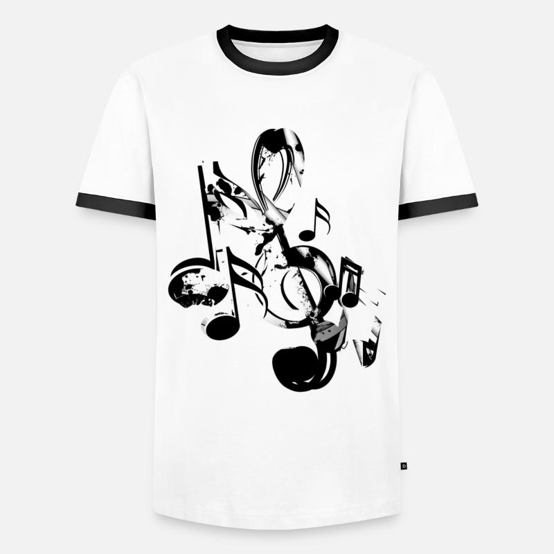 Clef notes - Men's Ringer Shirt - white/black