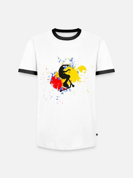 freestyle scooter - Men's Ringer Shirt - white/black