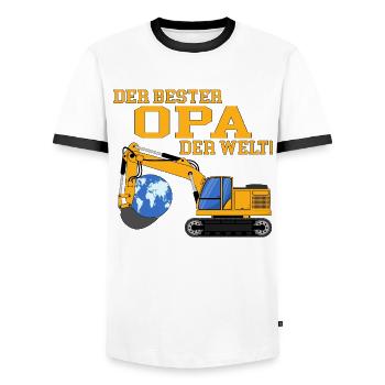 Bagger der beste Opa der Welt - Männer Kontrast-T-Shirt - Weiß/Schwarz - Vorne - AI Model Female 172 light (172cm) & AI Model Male 178 dark (178cm)