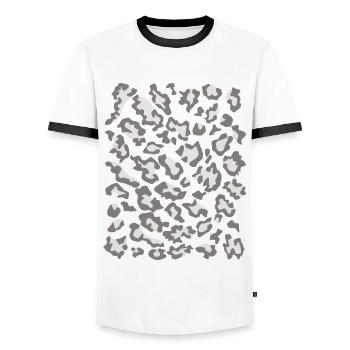 Snow leopard pattern light - Men's Ringer Shirt - white/black - Front - AI Model Female 172 light (172cm) & AI Model Male 178 dark (178cm)