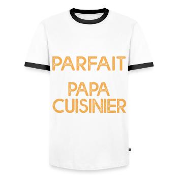 je suis un papa Cuisinier humour chef restaurant - T-shirt contrasté Homme - blanc/noir - Devant - AI Model Female 172 light (172cm) & AI Model Male 178 dark (178cm)