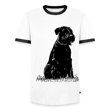 Riesenschnauzer / Schnauzer Hunde Design Geschenk - Männer Kontrast-T-Shirt - Weiß/Schwarz - Vorne - AI Model Female 172 light (172cm) & AI Model Male 178 dark (178cm)