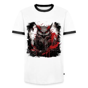 Gothic Eule - Männer Kontrast-T-Shirt - Weiß/Schwarz - Vorne - AI Model Female 172 light (172cm) & AI Model Male 178 dark (178cm)