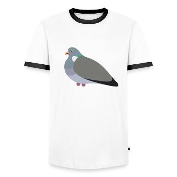 Pigeon ramier - T-shirt contrasté Homme - blanc/noir - Devant - AI Model Female 172 light (172cm) & AI Model Male 178 dark (178cm)