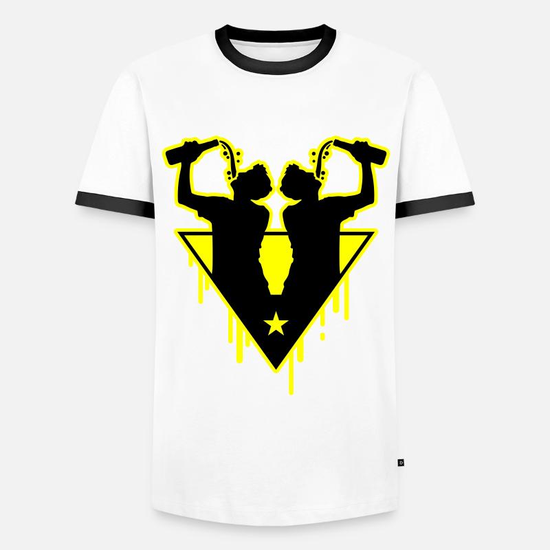 Drinker Team Bottle - Men's Ringer Shirt - white/black