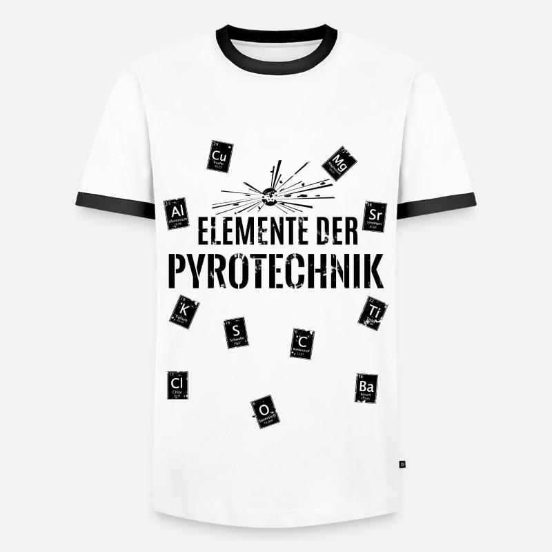 Pyro Elements - T-shirt contrasté Homme - blanc/noir