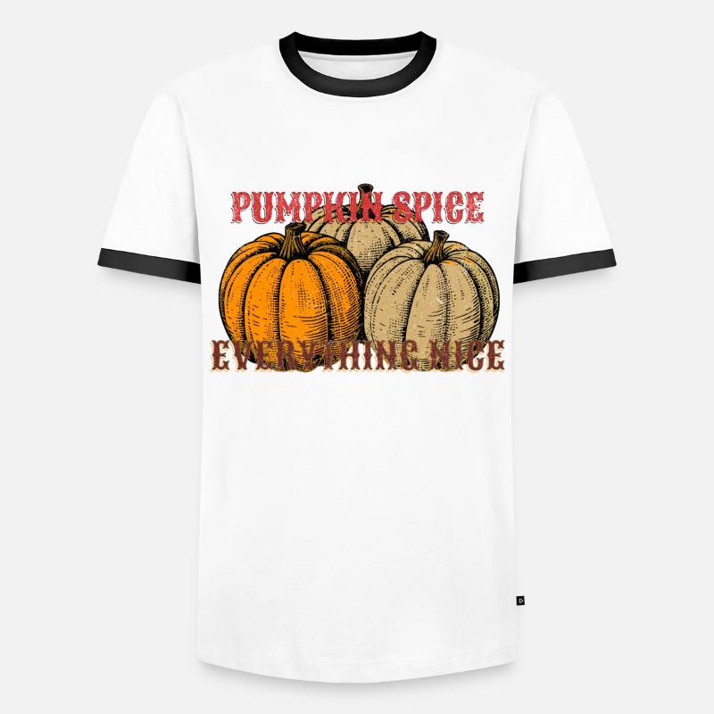 Pumpkin Spice Everything Nice - Men's Ringer Shirt - white/black
