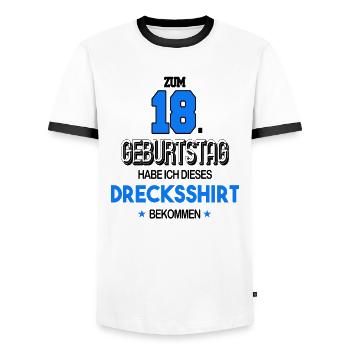 18. Geburtstag Drecksshirt Geschenk Volljährigkeit - Männer Kontrast-T-Shirt - Weiß/Schwarz - Vorne - AI Model Female 172 light (172cm) & AI Model Male 178 dark (178cm)