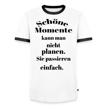Schöne Momente - Männer Kontrast-T-Shirt - Weiß/Schwarz - Vorne - AI Model Female 172 light (172cm) & AI Model Male 178 dark (178cm)