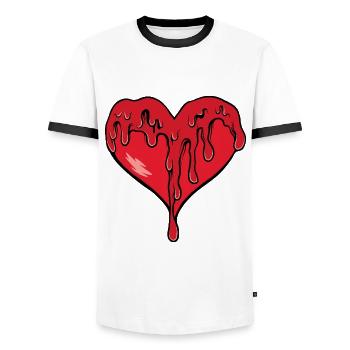 Melting Heart Red - Men's Ringer Shirt - white/black - Front - AI Model Female 172 light (172cm) & AI Model Male 178 dark (178cm)