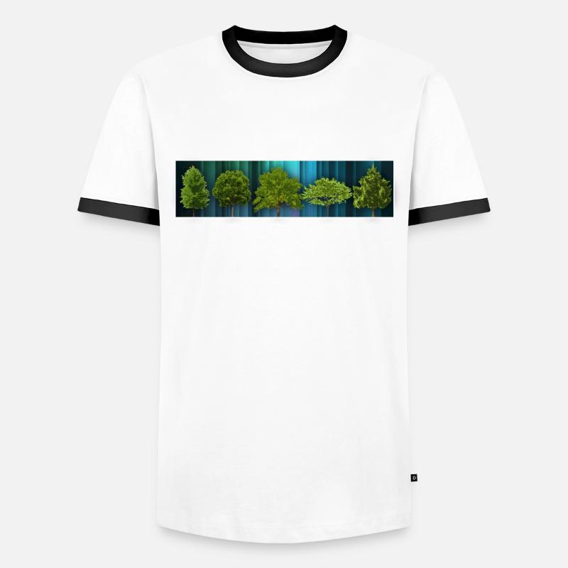 different trees - Men's Ringer Shirt - white/black