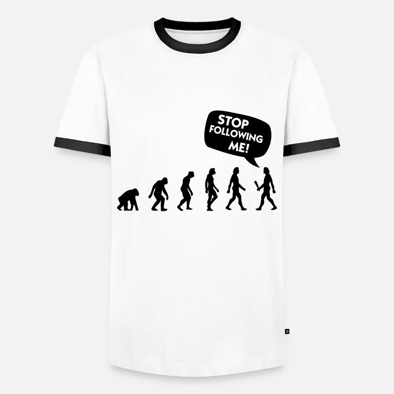 L évolution d'un harceleur - T-shirt contrasté Homme - blanc/noir