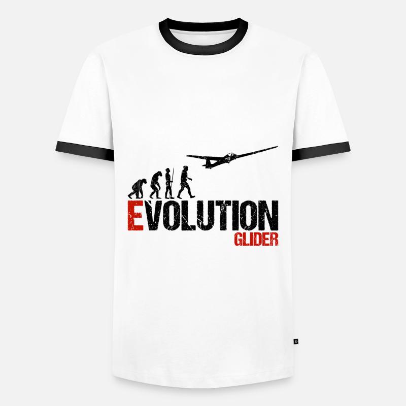 Glider Glider Glider Evolution Funny - Men's Ringer Shirt - white/black