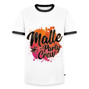 Malle party crew bunt - Männer Kontrast-T-Shirt - Weiß/Schwarz - Vorne - AI Model Female 172 light (172cm) & AI Model Male 178 dark (178cm)