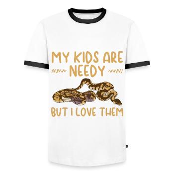 Schlangen Liebhaber | Reptilien Haustier Geschenke - Männer Kontrast-T-Shirt - Weiß/Schwarz - Vorne - AI Model Female 172 light (172cm) & AI Model Male 178 dark (178cm)
