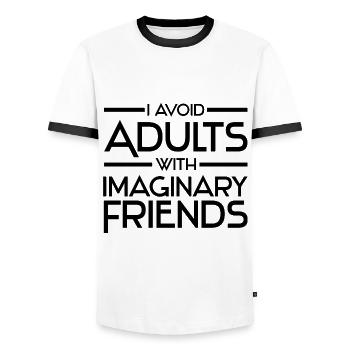 Atheism - Men's Ringer Shirt - white/black - Front - AI Model Female 172 light (172cm) & AI Model Male 178 dark (178cm)