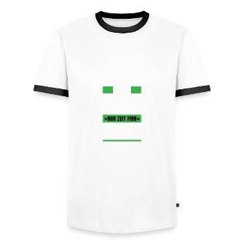 Koi zeit... Gortnsaiso - bayerischer Spruch - Männer Kontrast-T-Shirt - Weiß/Schwarz - Vorne - AI Model Female 172 light (172cm) & AI Model Male 178 dark (178cm)